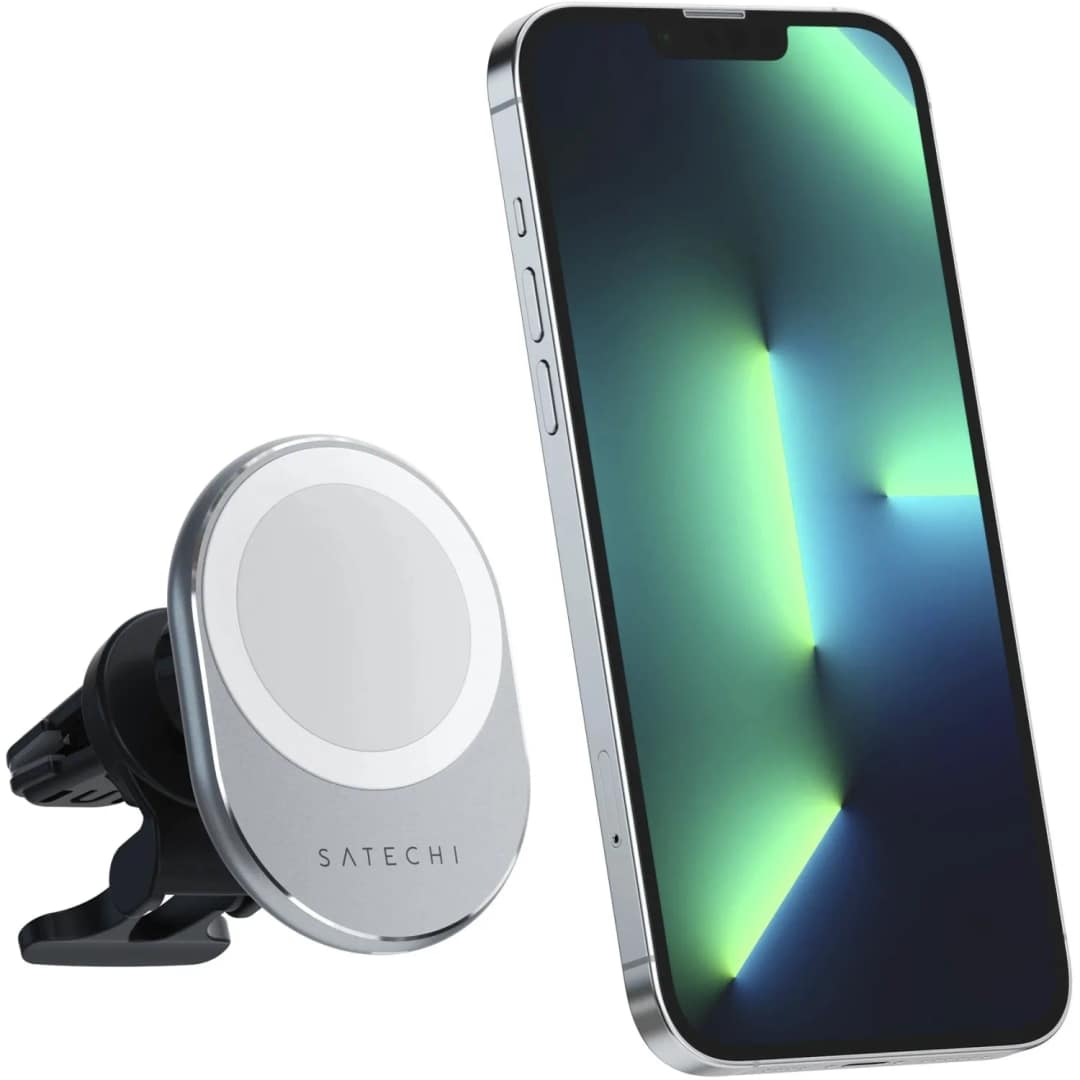 Автомобильный держатель Satechi Magnetic Wireless Car Charger Space Gray, Серый — фото 2