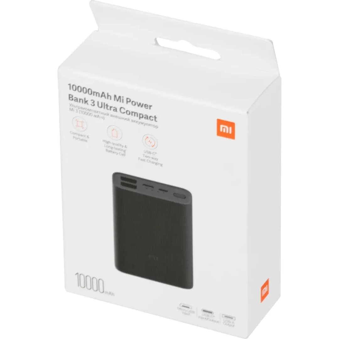 Внешний аккумулятор Xiaomi Power Bank 3 Ultra Compact 10000 Black, Черный — фото 7