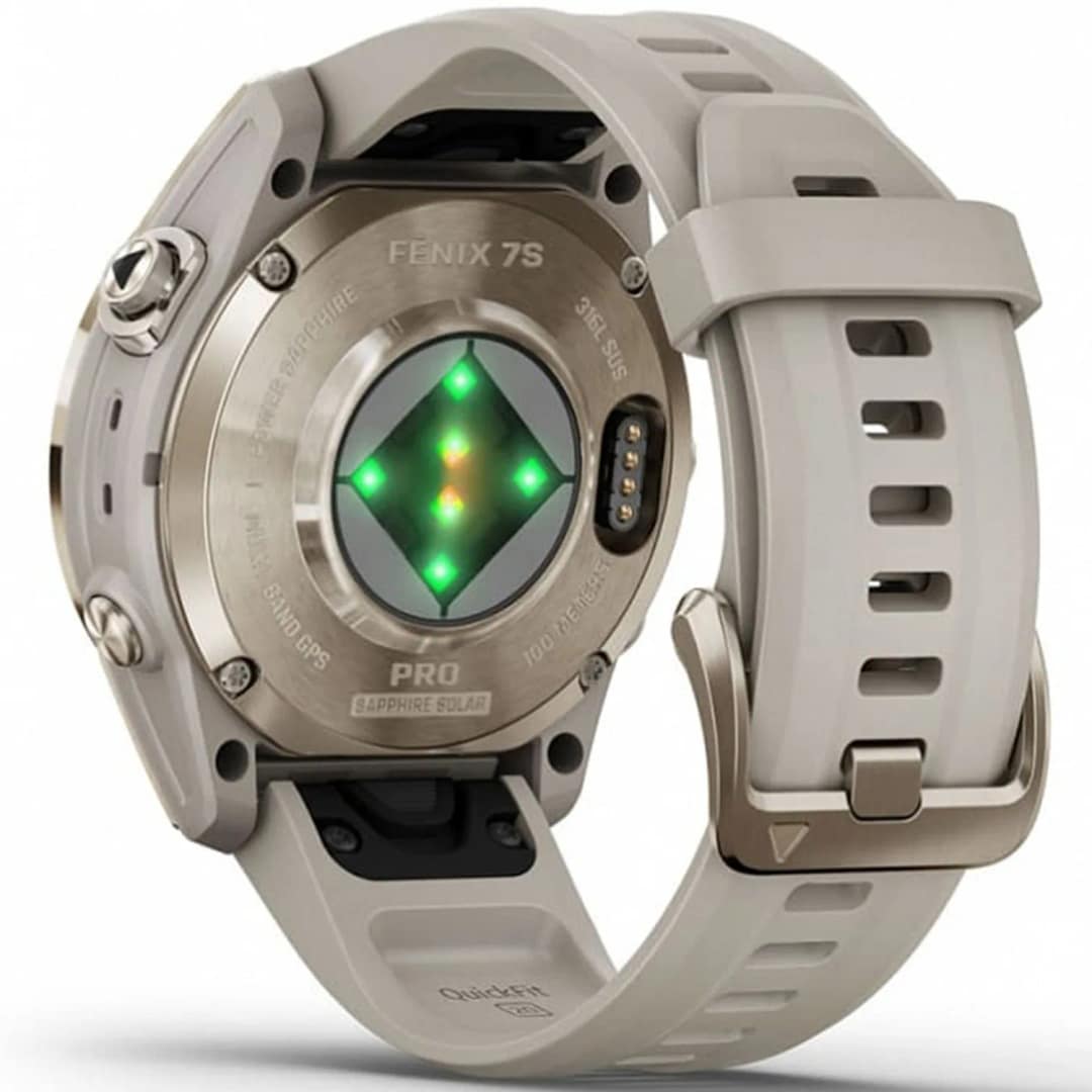 Умные часы Garmin Fenix 7S Pro Sapphire Solar Edition Soft Gold Light Sand, Золотистый — фото 2