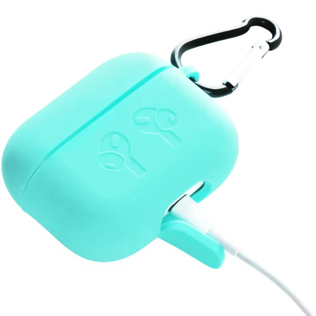 Силиконовый чехол Gurdini для AirPods Pro 2 Mint, Бирюзовый — фото 4