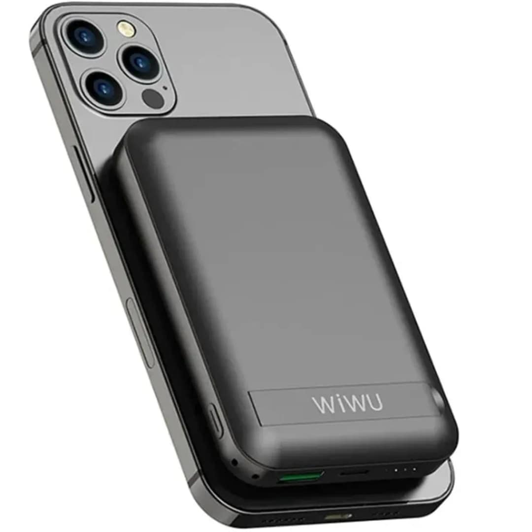 Внешний аккумулятор WiWU Snap Cube Magsafe Wireless Charge SC 10000 mAh Black, Черный — фото 2