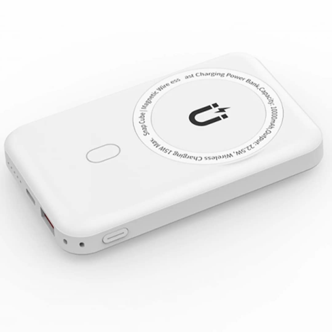 Внешний аккумулятор WiWU Snap Cube Magsafe Wireless Charge SC 10000 mAh White, Белый — фото 4