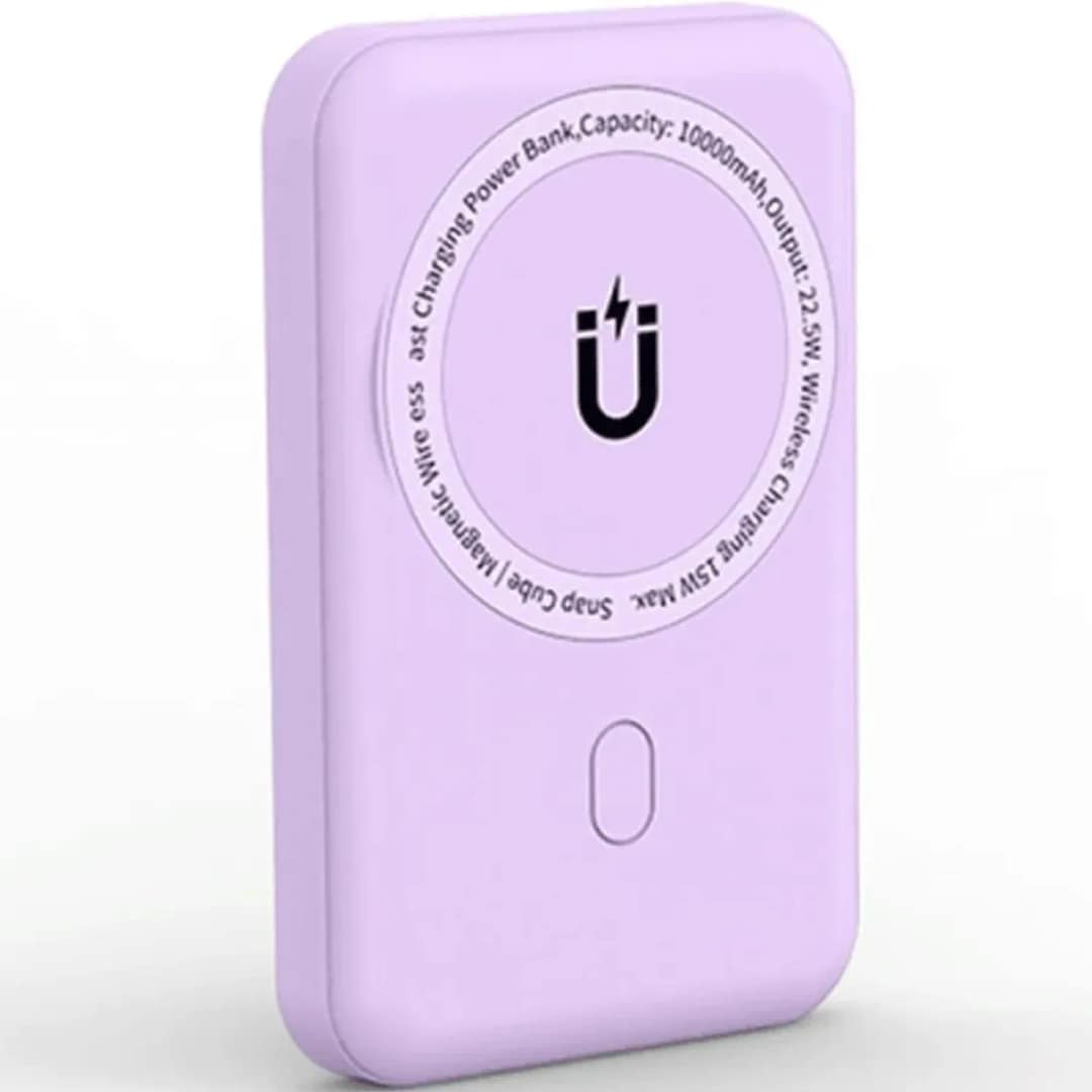 Внешний аккумулятор WiWU Snap Cube Magsafe Wireless Charge SC 10000 mAh Purple, Фиолетовый — фото 3