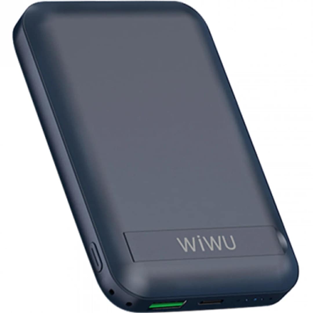Внешний аккумулятор WiWU Snap Cube Magsafe Wireless Charge SC 10000 mAh Blue, Синий — фото 3