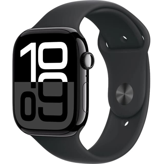 Смарт-часы Apple Watch Series 10 42mm Jet Black Aluminum Case with Black Sport Band S M, Черный
