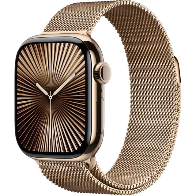 Смарт-часы Apple Watch Series 10 42mm Gold Titanium Case with Gold Milanese Loop, Золотистый
