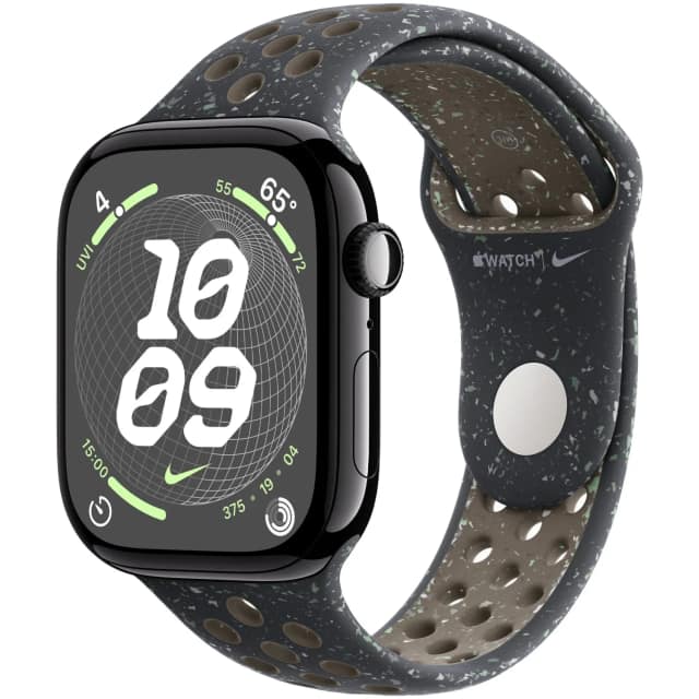 Смарт-часы Apple Watch Series 10 46mm Jet Black Aluminum Case with Midnight Sky Nike Sport Band M L, Черный