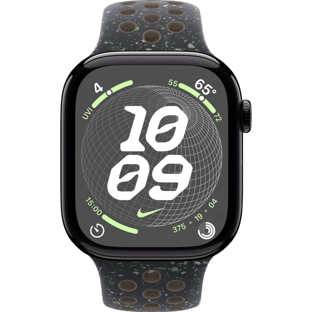 Смарт-часы Apple Watch Series 10 46mm Jet Black Aluminum Case with Midnight Sky Nike Sport Band M L, Черный — фото 3