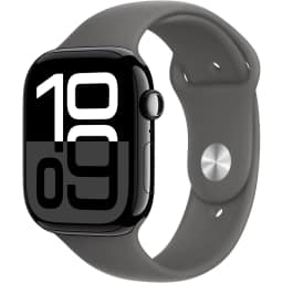 Смарт-часы Apple Watch Series 10 46mm Jet Black Aluminum Case with Stone Gray Sport Band M L, Черный — фото 1