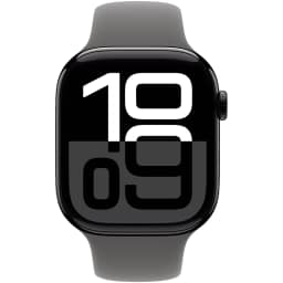 Смарт-часы Apple Watch Series 10 46mm Jet Black Aluminum Case with Stone Gray Sport Band M L, Черный — фото 3