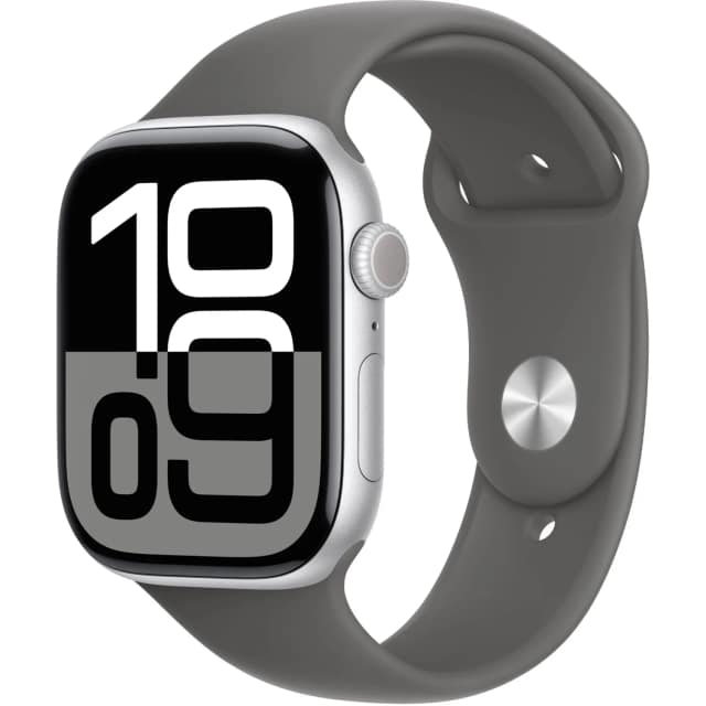Смарт-часы Apple Watch Series 10 46mm Silver Aluminum Case with Stone Gray Sport Band S M, Серебристый