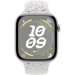 Смарт-часы Apple Watch Series 10 46mm Silver Aluminum Case with Pure Platinum Nike Sport Band S M, Белый — фото 3