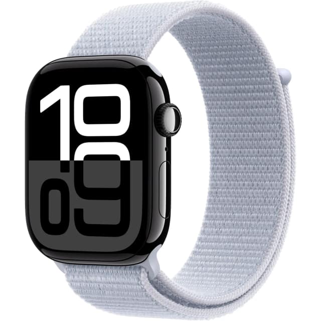 Смарт-часы Apple Watch Series 10 46mm Jet Black Aluminum Case with Blue Cloud Sport Loop, Черный