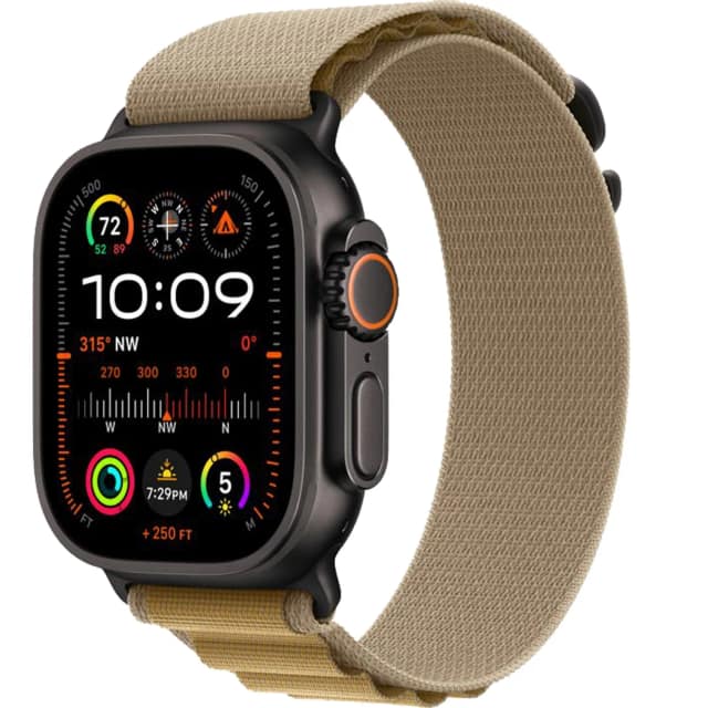 Смарт-часы Apple Watch Ultra 2 49mm Black Titanium Case with Tan Alpine Loop M, Бежевый