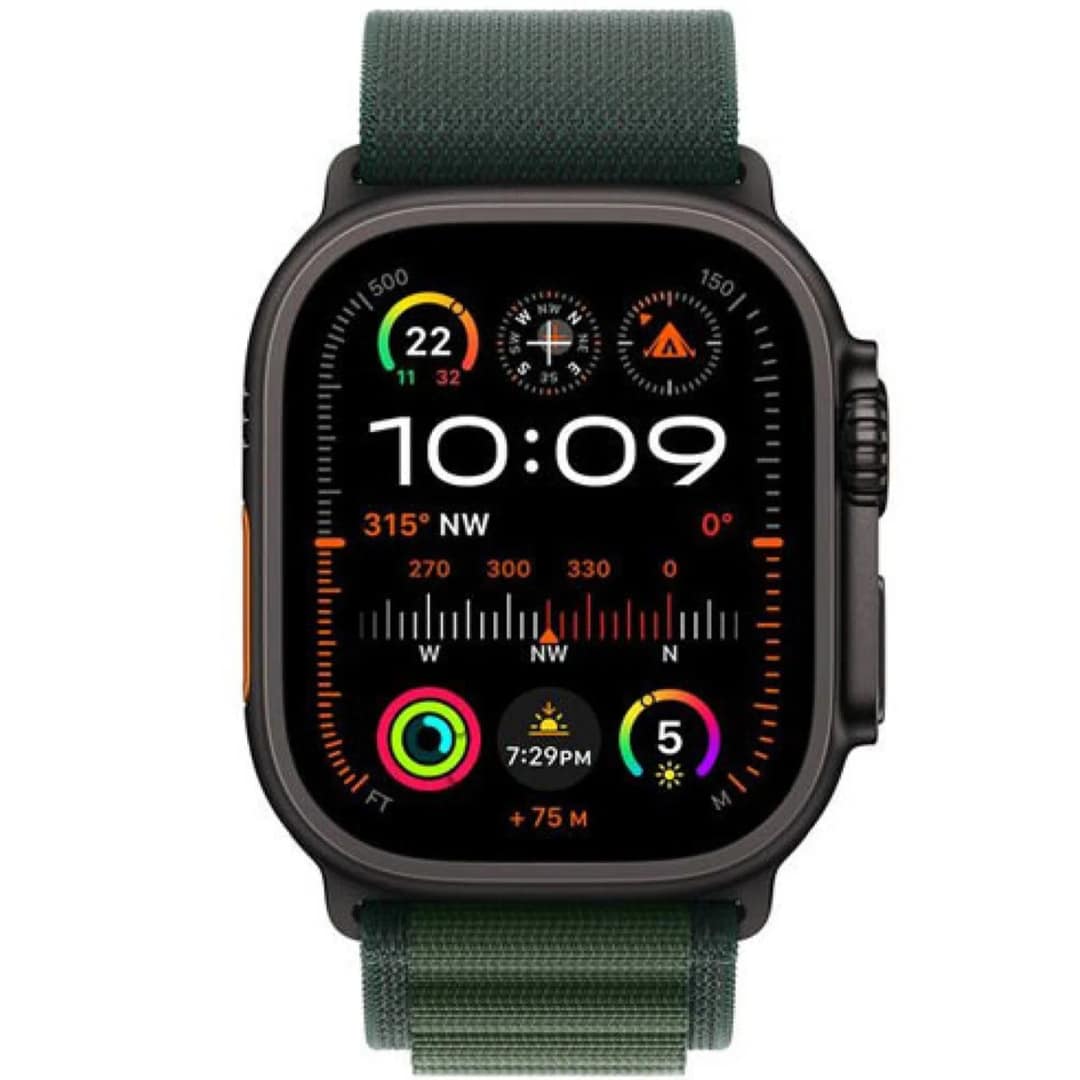 Смарт-часы Apple Watch Ultra 2 49mm Black Titanium Case with Dark Green Alpine Loop L, Тёмно-зелёный — фото 3