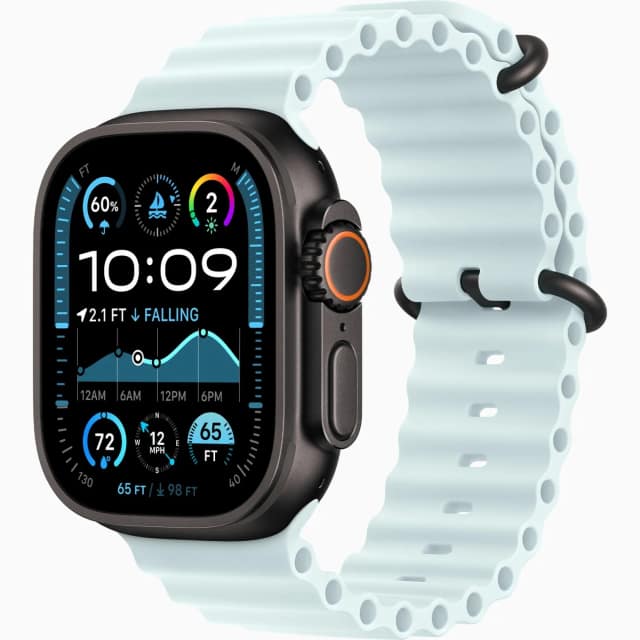 Смарт-часы Apple Watch Ultra 2 49mm Black Titanium Case with Ice Blue Ocean Band, Голубой