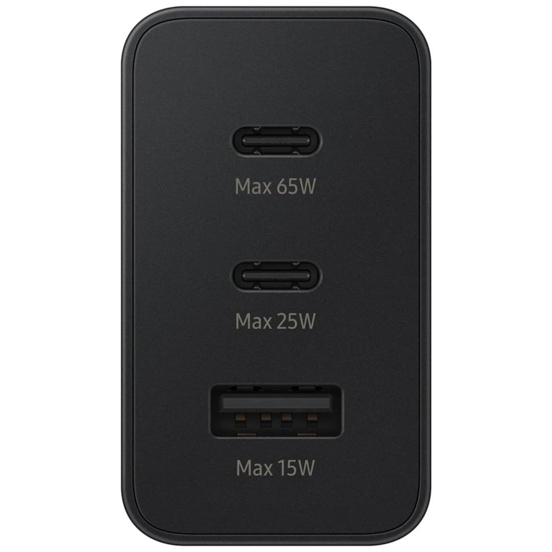 Сетевое зарядное устройство Samsung 65W 2USB-C USB-A EP-T6530 Black, Черный — фото 2