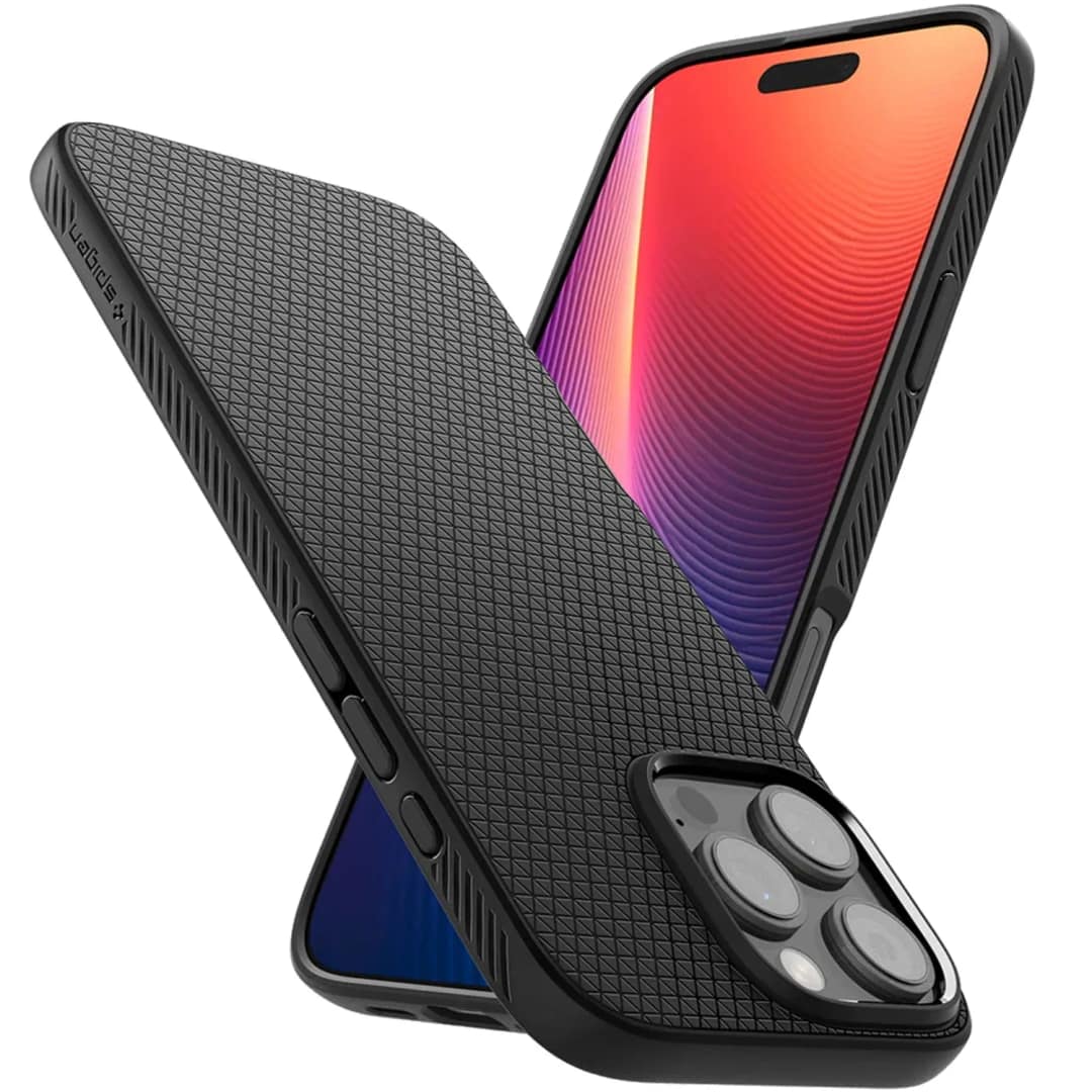 Чехол Spigen Liquid Air для iPhone 16 Pro Max Matte Black, Черный — фото 8