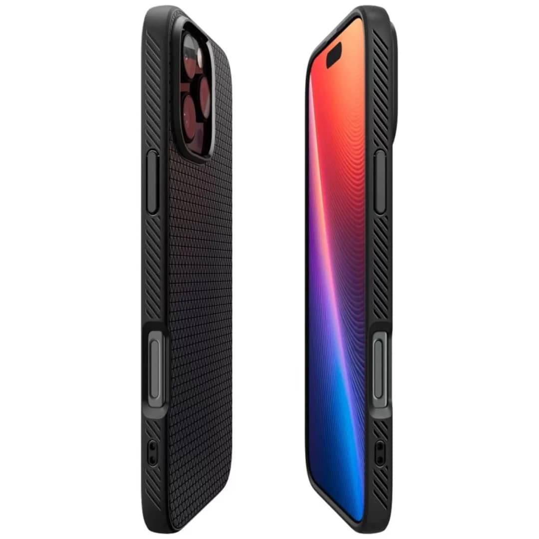 Чехол Spigen Liquid Air для iPhone 16 Pro Matte Black, Черный — фото 4
