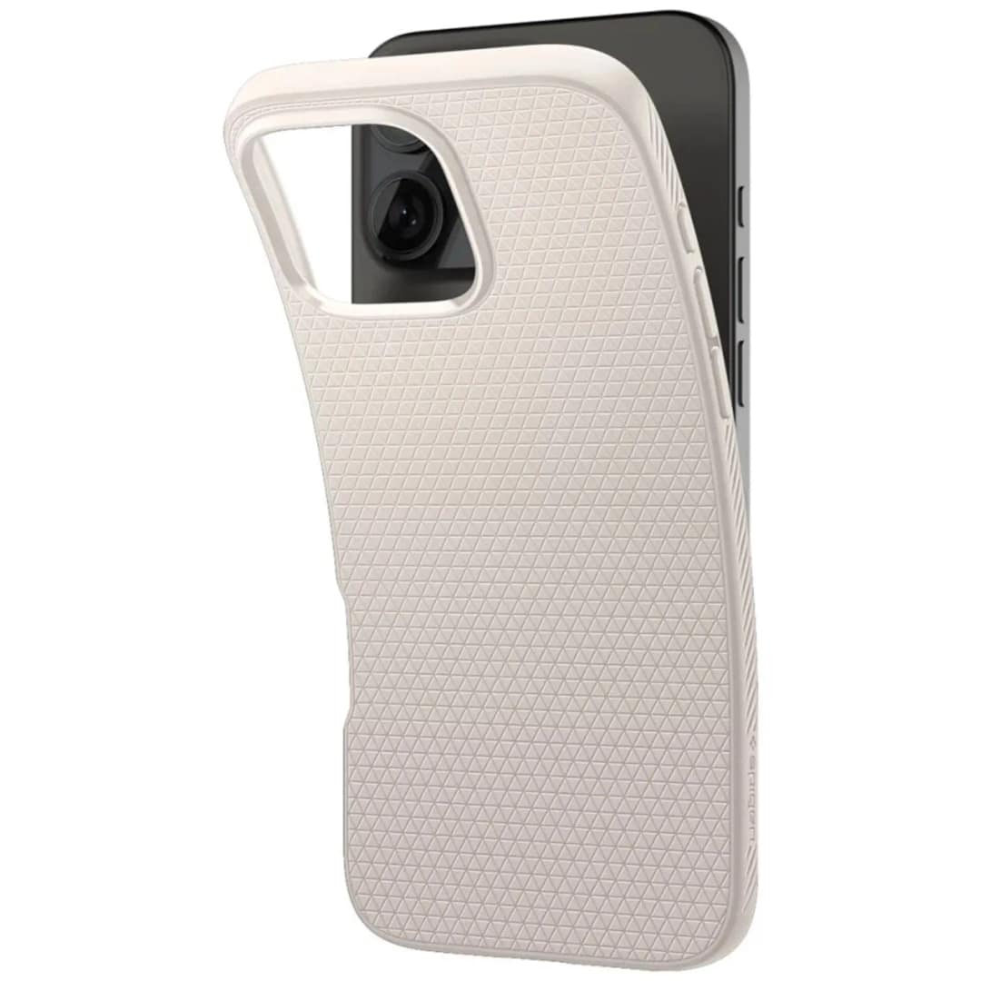 Чехол Spigen Liquid Air для iPhone 16 Pro Natural Titanium, Бежевый — фото 5