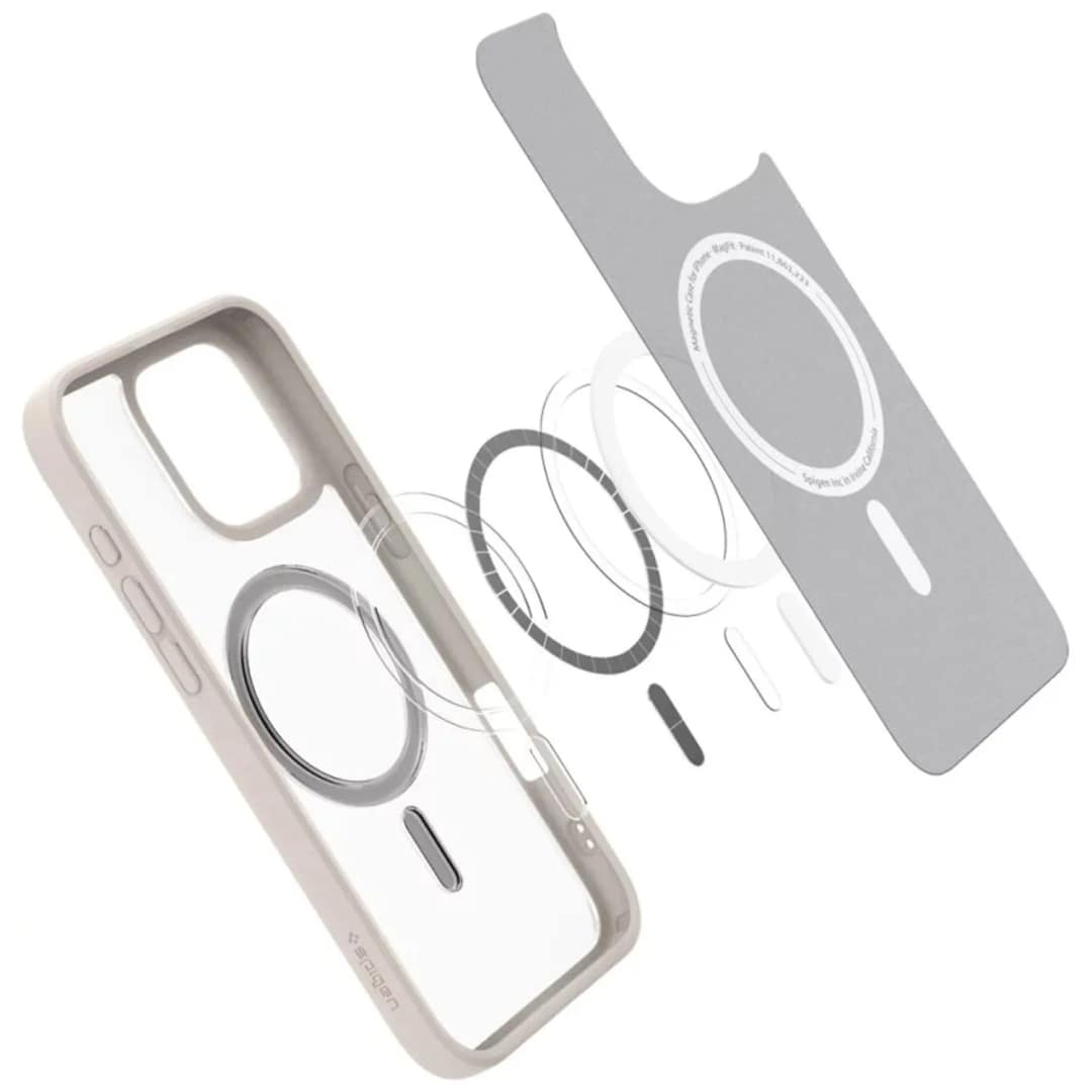 Чехол Spigen Ultra Hybrid MagSafe для iPhone 16 Pro Frost Natural Titanium, Бежевый — фото 8