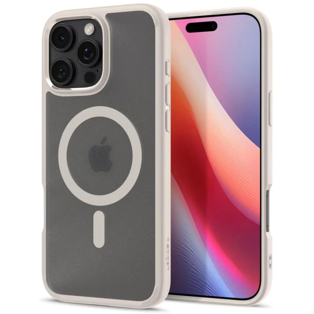 Чехол Spigen Ultra Hybrid MagSafe для iPhone 16 Pro Max Frost Natural Titanium, Бежевый — фото 8