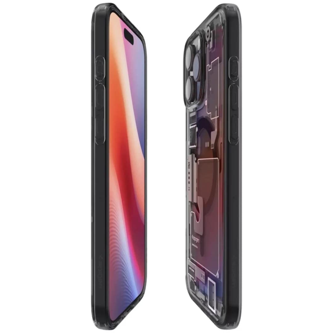 Чехол Spigen Ultra Hybrid MagSafe для iPhone 16 Pro Max Zero One, Прозрачный тёмный — фото 4