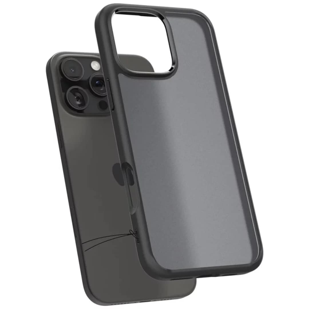 Чехол Spigen Ultra Hybrid для iPhone 16 Pro Frost Black, Прозрачный тёмный — фото 6