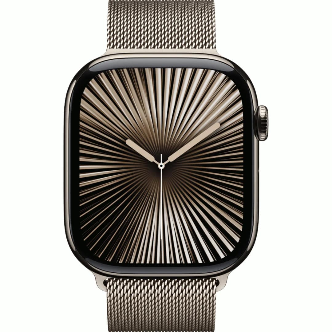 Смарт-часы Apple Watch Series 10 42mm Natural Titanium Case with Natural Milanese Loop, Бежевый — фото 3