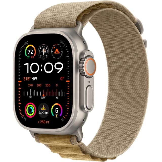 Смарт-часы Apple Watch Ultra 2 49mm Natural Titanium Case with Tan Alpine Loop S, Коричневый