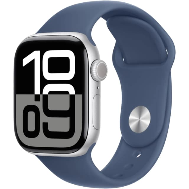 Смарт-часы Apple Watch Series 10 42mm Silver Aluminum Case with Denim Sport Band M L, Серебристый