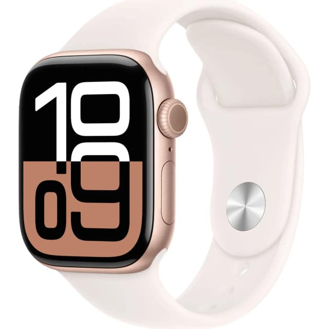 Смарт-часы Apple Watch Series 10 46mm Rose Gold Aluminum Case with Light Blush Sport Band S M, Розовый