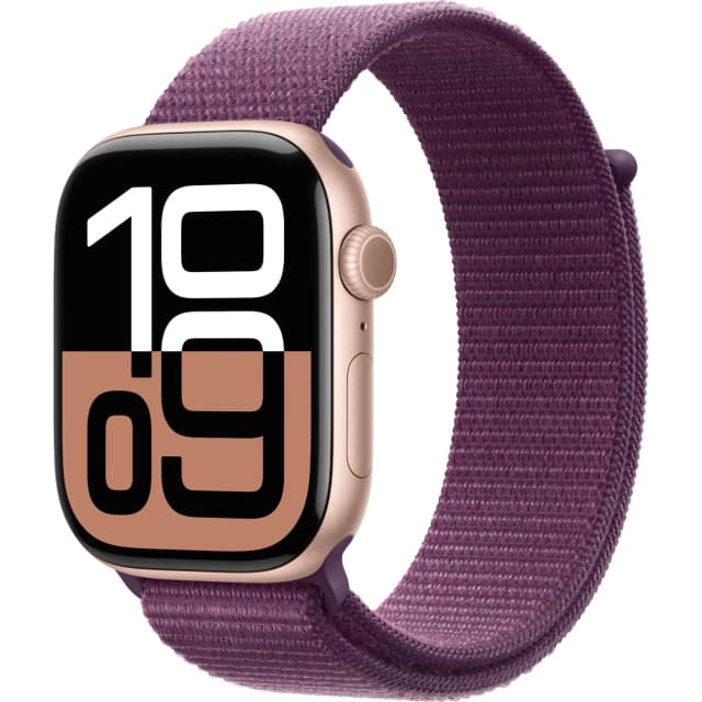 Смарт-часы Apple Watch Series 10 46mm Rose Gold Aluminum Case with Plum Sport Loop, Розовый