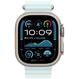 Смарт-часы Apple Watch Ultra 2 49mm Natural Titanium Case with Ice Blue Ocean Band, Голубой — фото 3
