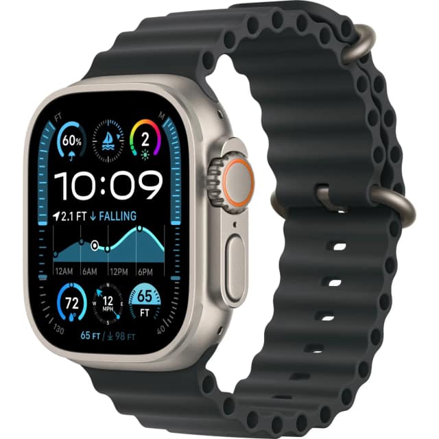 Смарт-часы Apple Watch Ultra 2 49mm Natural Titanium Case with Black Ocean Band, Черный