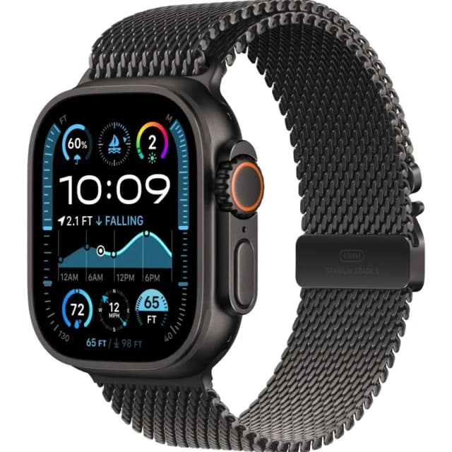 Смарт-часы Apple Watch Ultra 2 49mm Black Titanium Case with Black Titanium Milanese Loop S, Черный