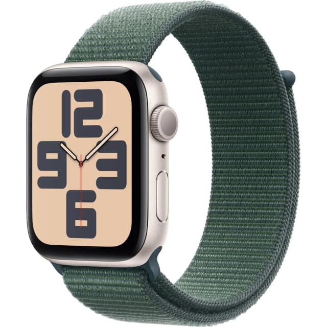 Смарт-часы Apple Watch SE 44mm Starlight Aluminium Case with Lake Sport Loop, Green