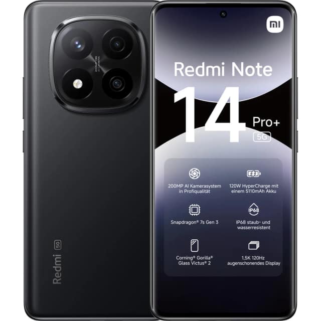 Смартфон Xiaomi Redmi Note 14 Pro Plus 5G 12 Global Version, Midnight Black