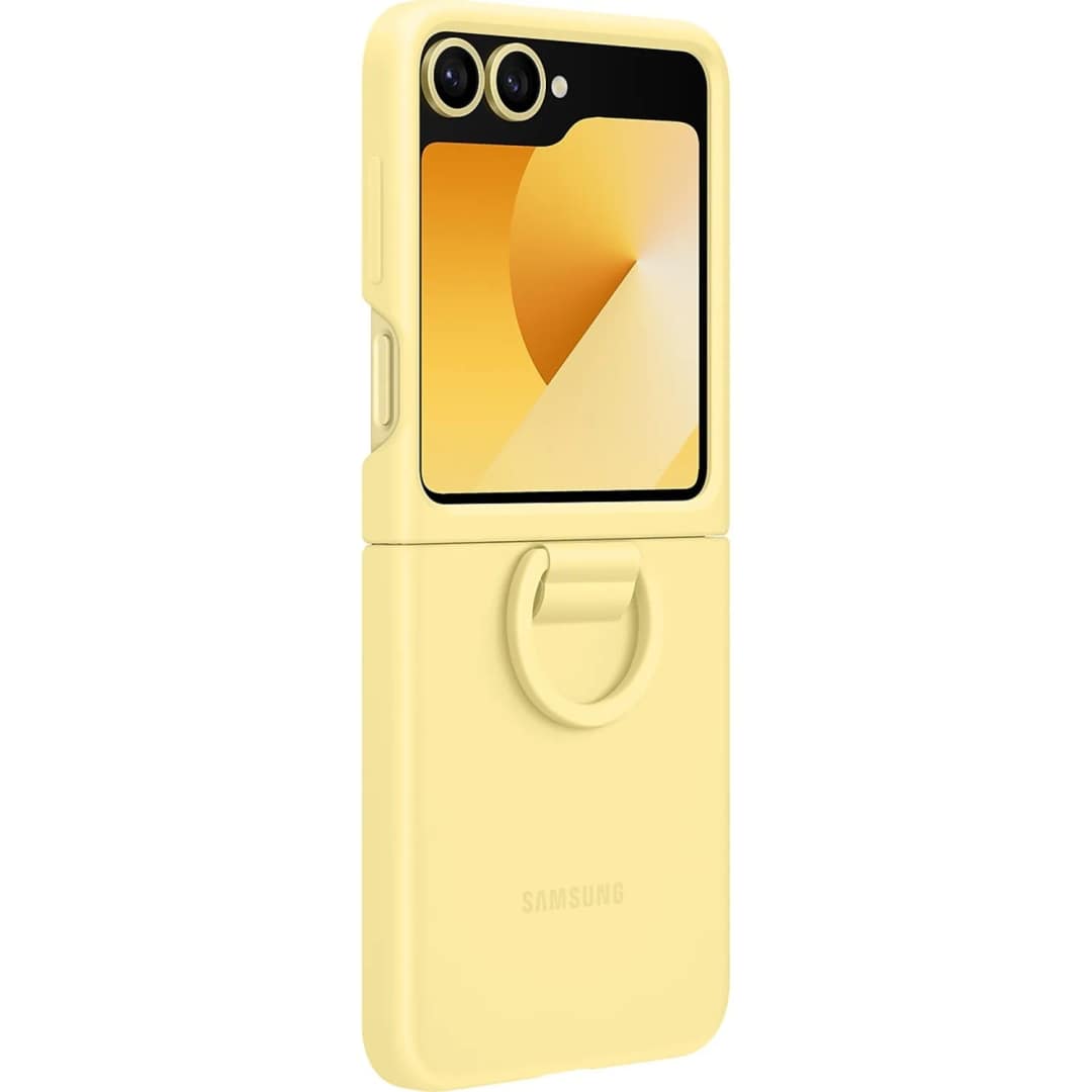 Чехол Samsung Silicone Case with Ring для Galaxy Z Flip6, Yellow — фото 4