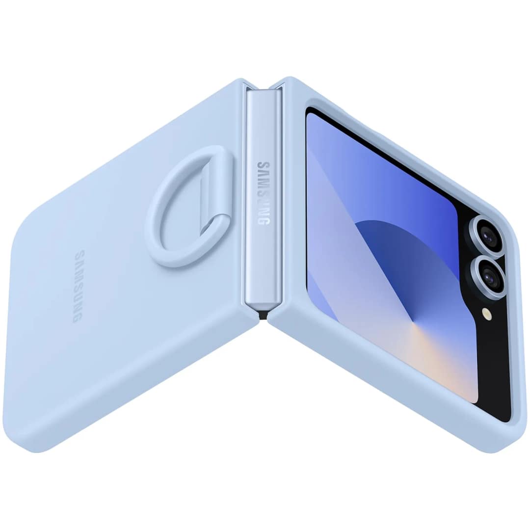 Чехол Samsung Silicone Case with Ring для Galaxy Z Flip6, Light Blue — фото 2