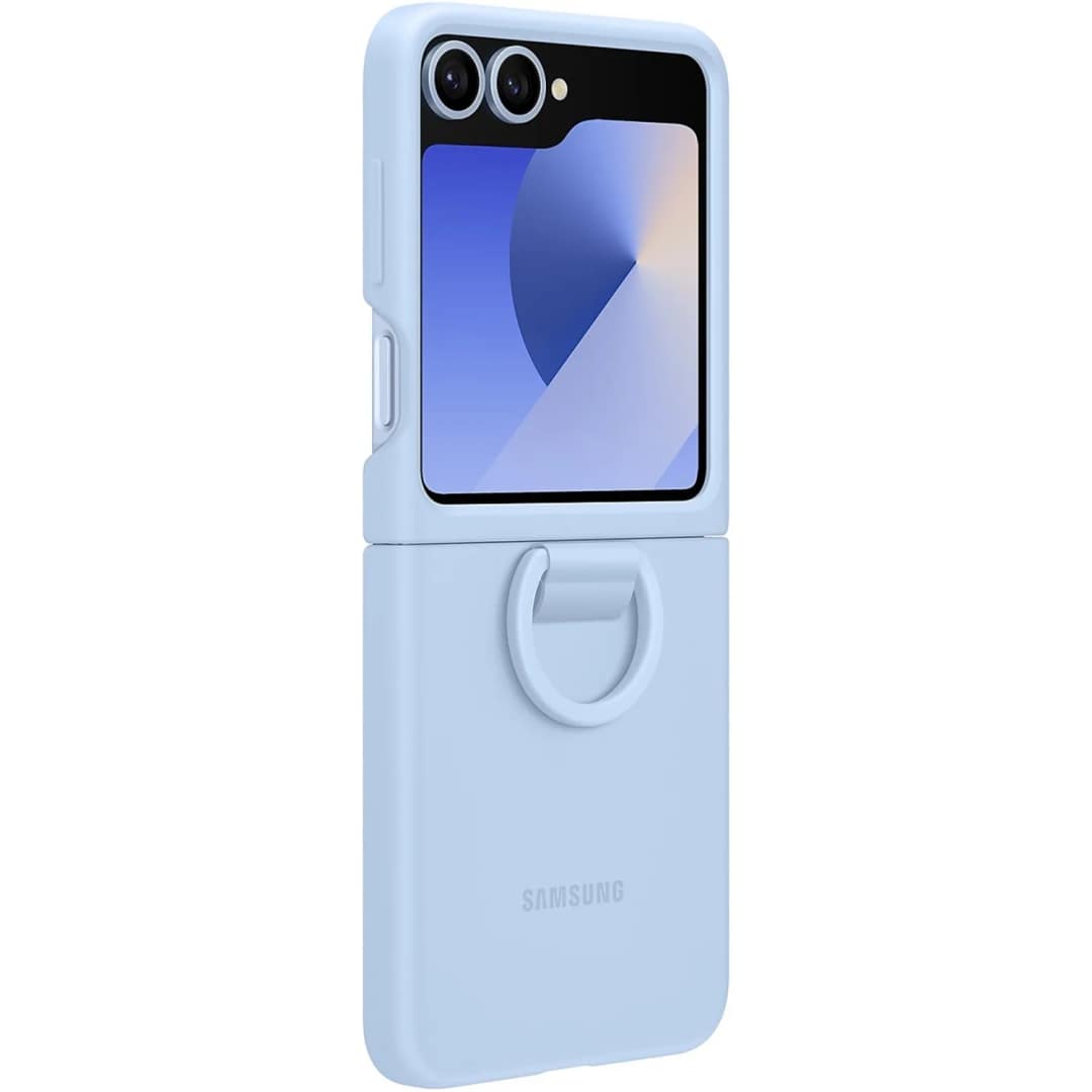Чехол Samsung Silicone Case with Ring для Galaxy Z Flip6, Light Blue — фото 3