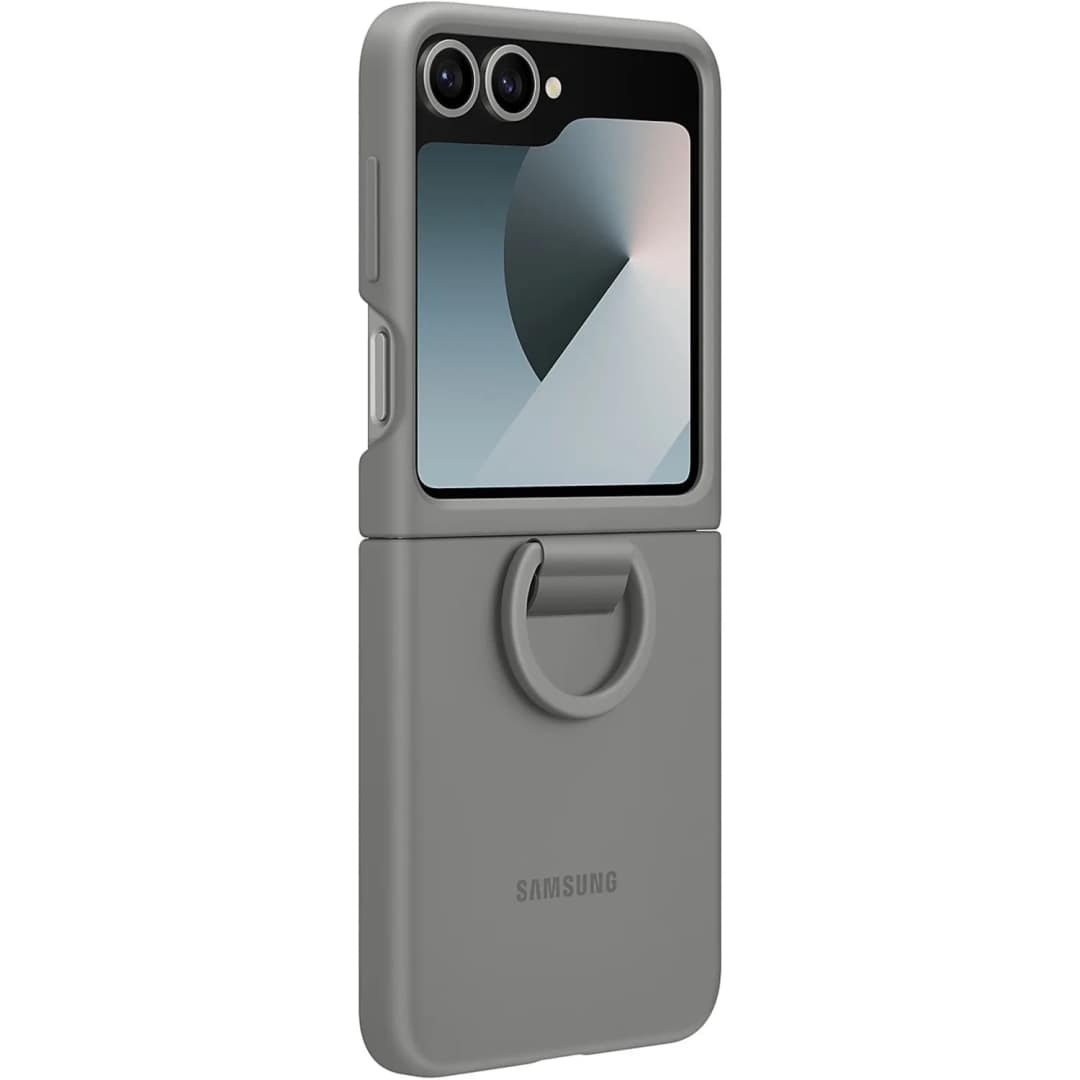 Чехол Samsung Silicone Case with Ring для Galaxy Z Flip6, Gray — фото 3