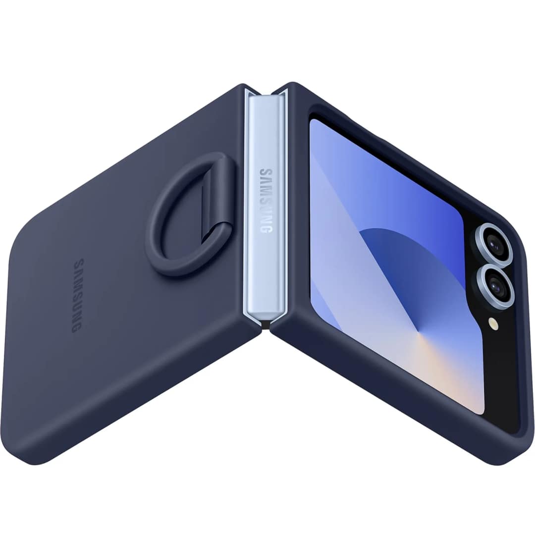 Чехол Samsung Silicone Case with Ring для Galaxy Z Flip6, Blue — фото 2