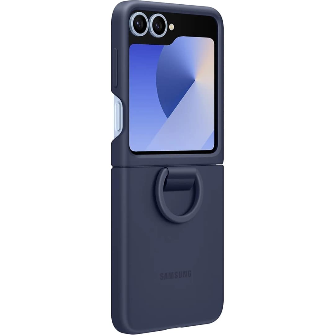 Чехол Samsung Silicone Case with Ring для Galaxy Z Flip6, Blue — фото 4