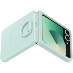 Чехол Samsung Silicone Case with Ring для Galaxy Z Flip6, Mint Green — фото 2