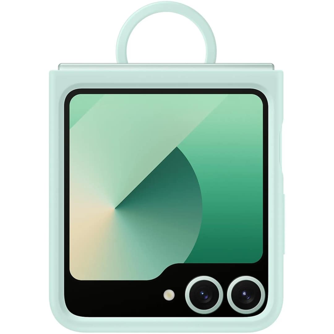 Чехол Samsung Silicone Case with Ring для Galaxy Z Flip6, Mint Green — фото 3