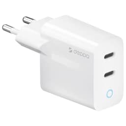 Сетевое зарядное устройство Deppa 45W 2xUSB-C 11449, White — фото 1