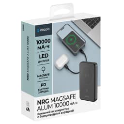 Внешний аккумулятор Deppa NRG MagSafe Alum 10000 mAh 33691 Gray — фото 2