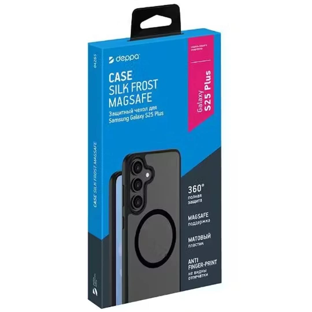 Чехол Deppa Silk Frost MagSafe для Samsung Galaxy S25 Plus 84265 Black — фото 2