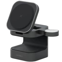 Беспроводное зарядное устройство EnergEA MagCube Qi2 Certified 3-in-1 Wireless Charger Space Grey — фото 1